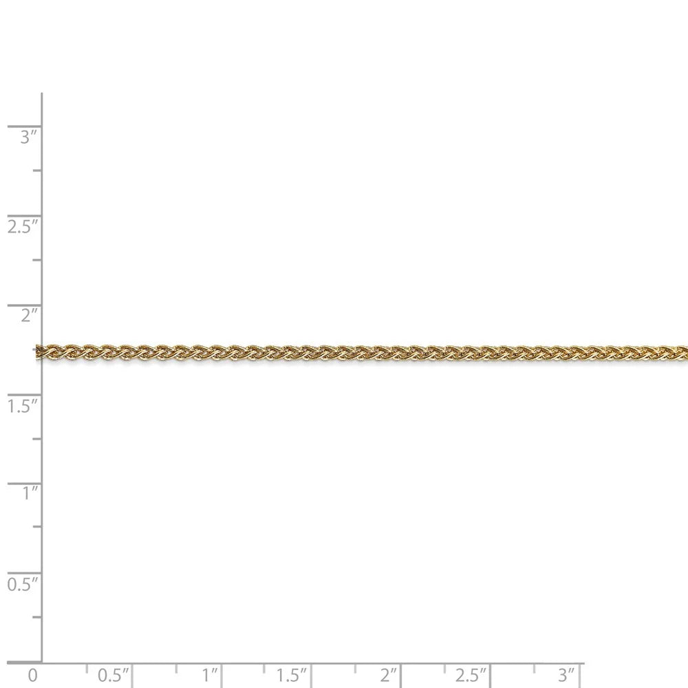 14kt Yellow Gold 2mm Spiga Chain 30 inch Lobster Clasp M2630