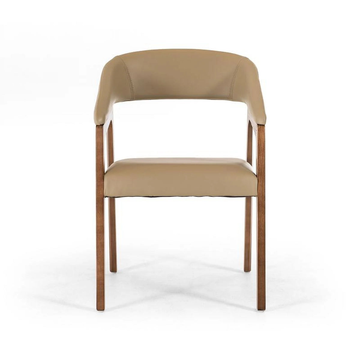 Taupe Leatherette and Walnut Wood Dining Chair T675156