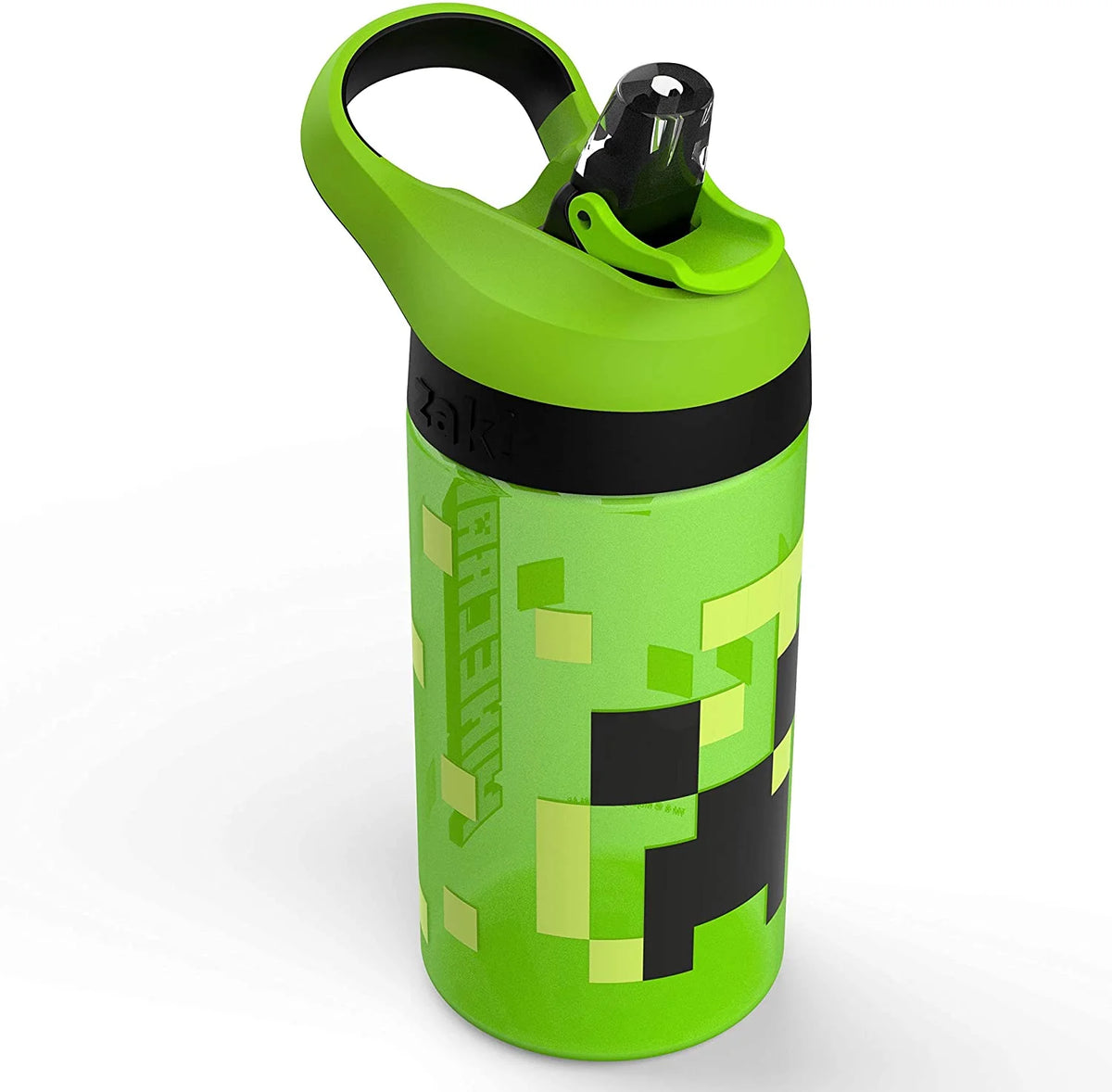 Minecraft 16 oz BPA-Free Plastic Kids Water Bottle with Straw, 2pc Set T815816