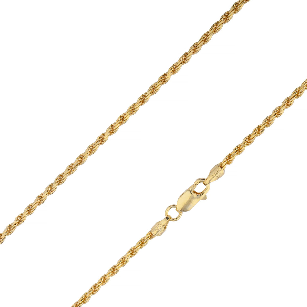 14K Gold Vermeil Italian Rope Chain Necklace Q928