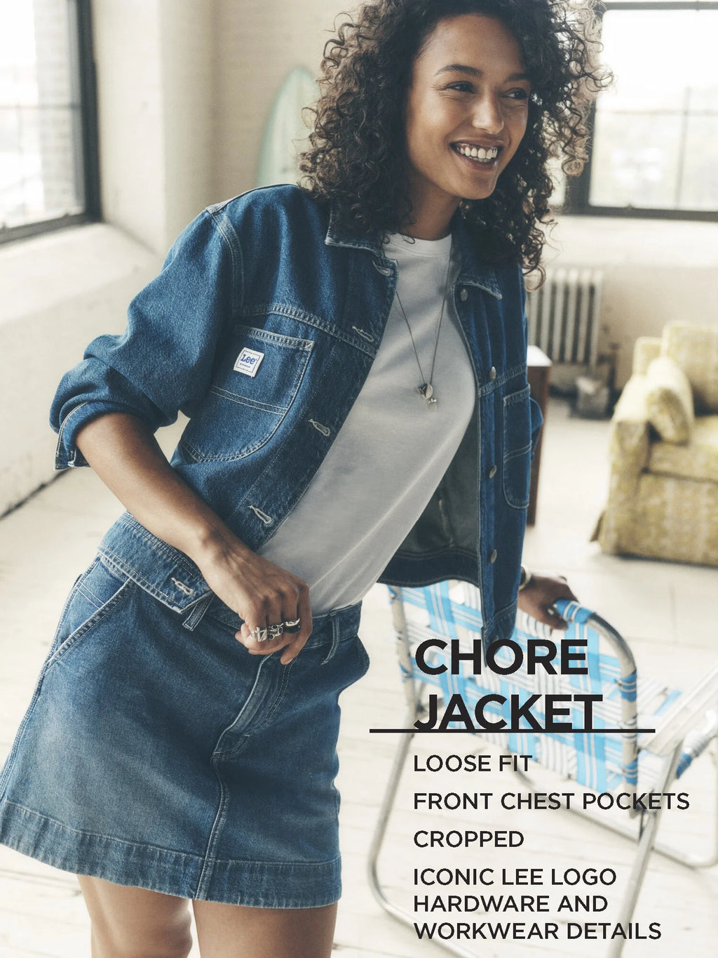 Cropped Chore Denim Jacket F13662