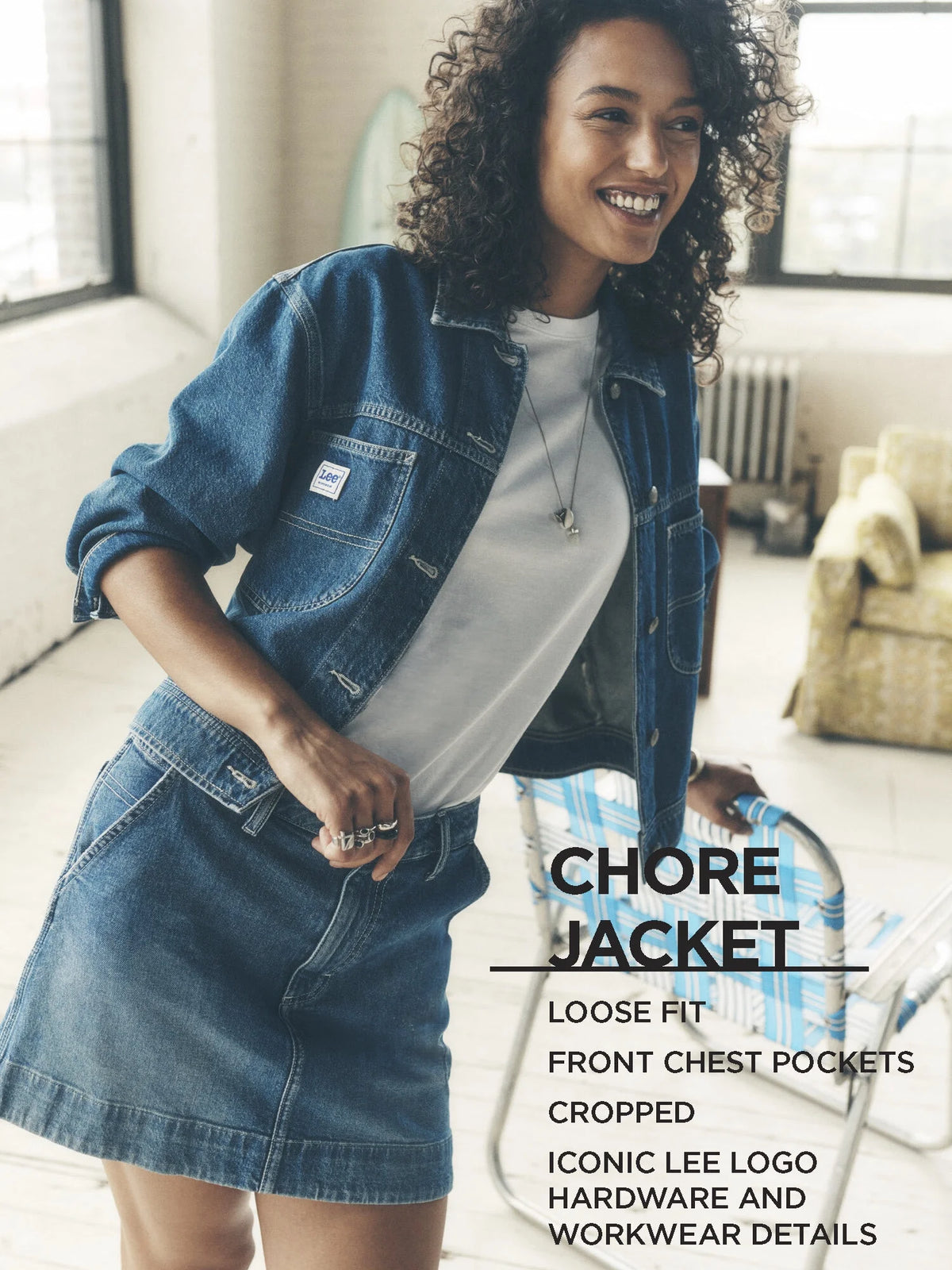 Cropped Chore Denim Jacket F13662