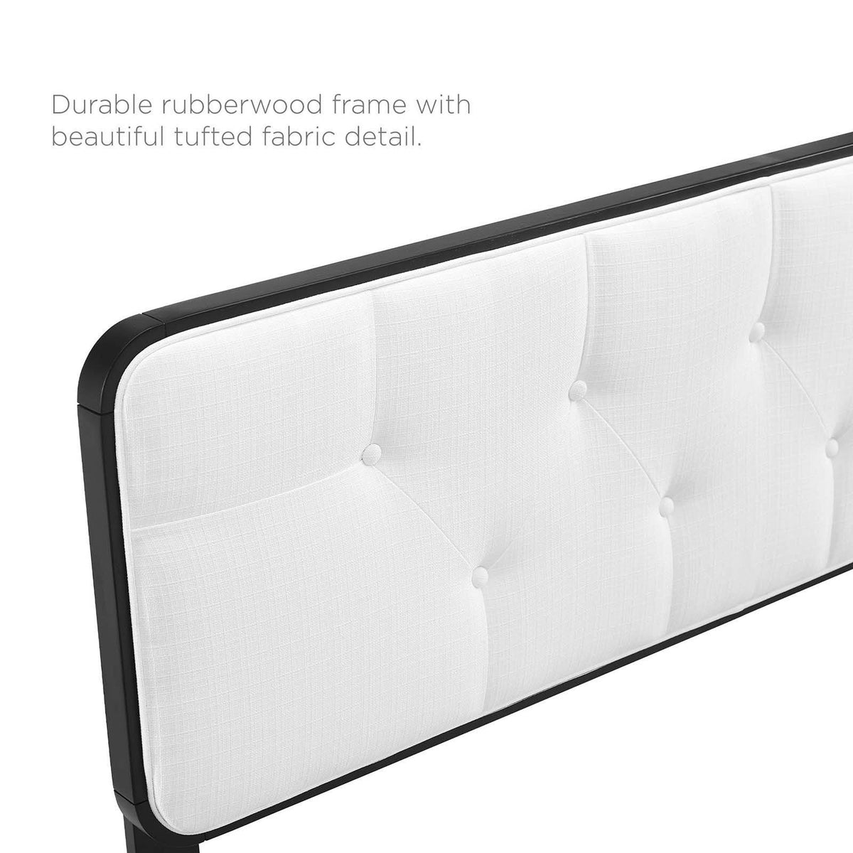 Tufted Twin Fabric and Wood Headboard N2079