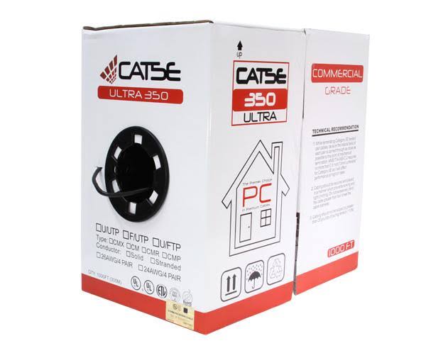 Red 24 AWG 1000ft Cat5e Riser Bulk Ethernet Cable L6089