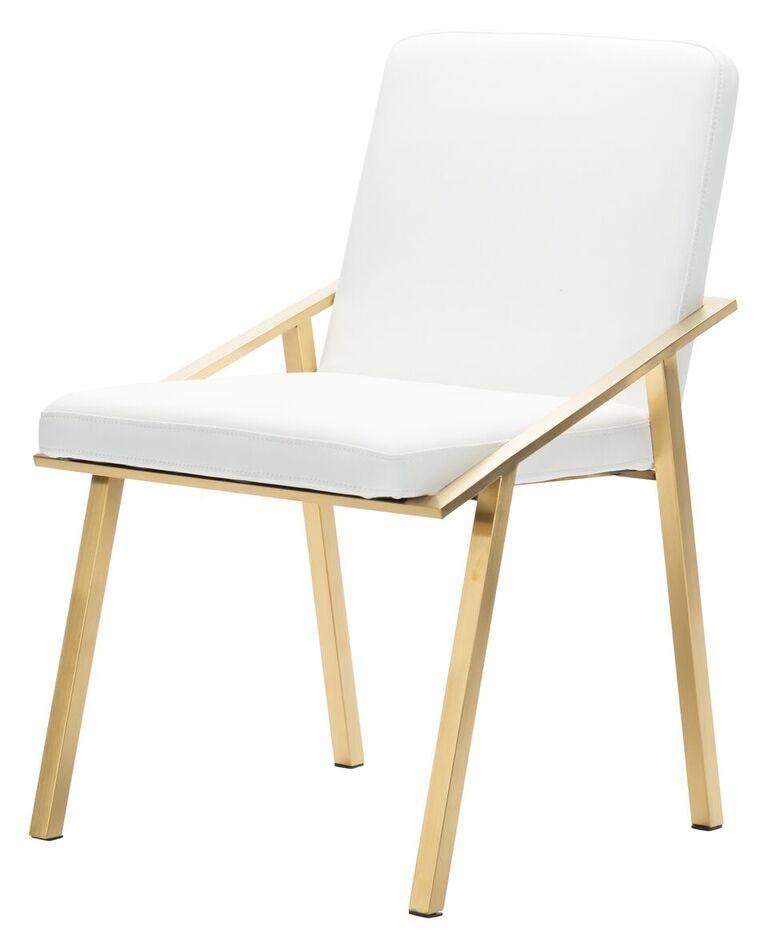 White/Polished Stainless Dining Chair Z55296