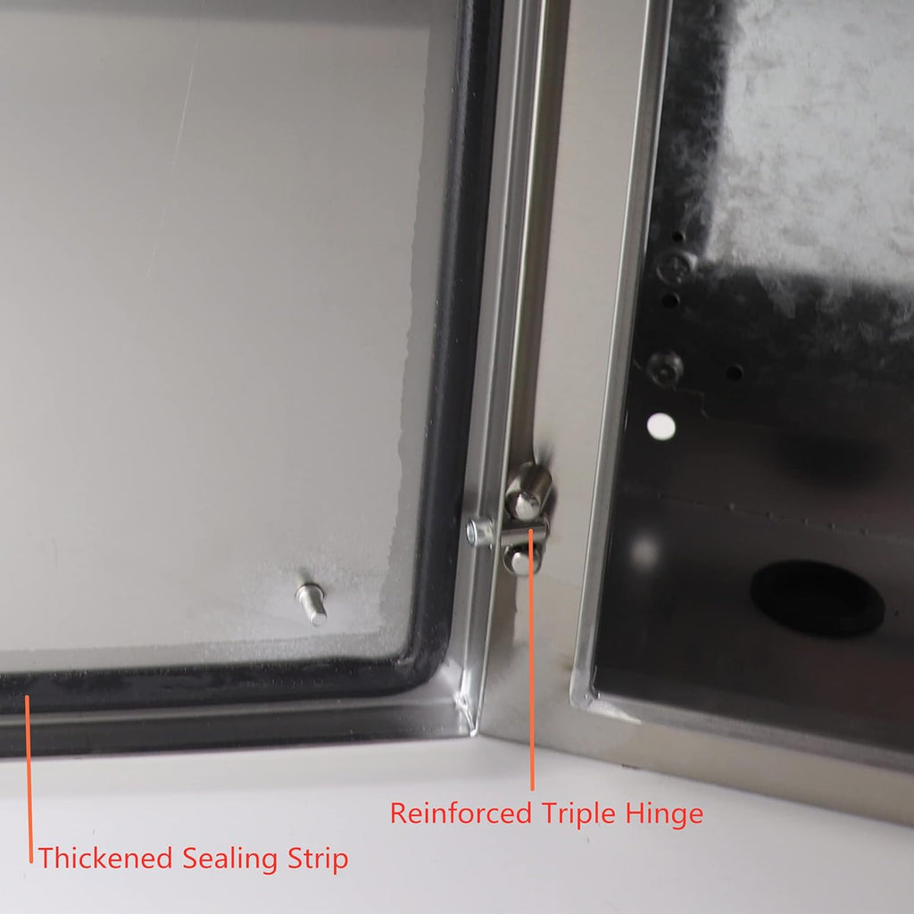 304 Stainless Steel Outdoor Electrical Enclosure Box 20 H x 16 W x 8 D with Mounting Plate K2625