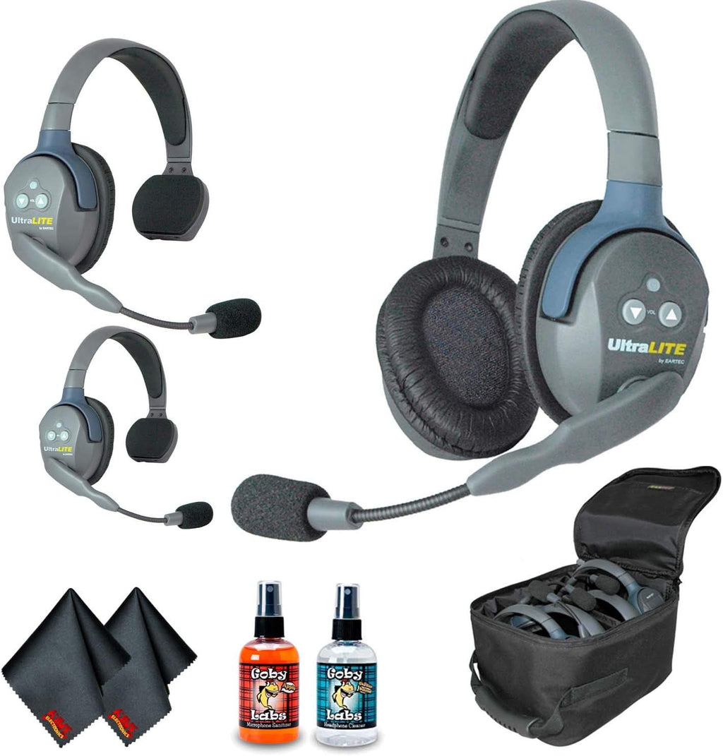 3-Person Headset System with Headphone and Microphone Cleaning Kit K950