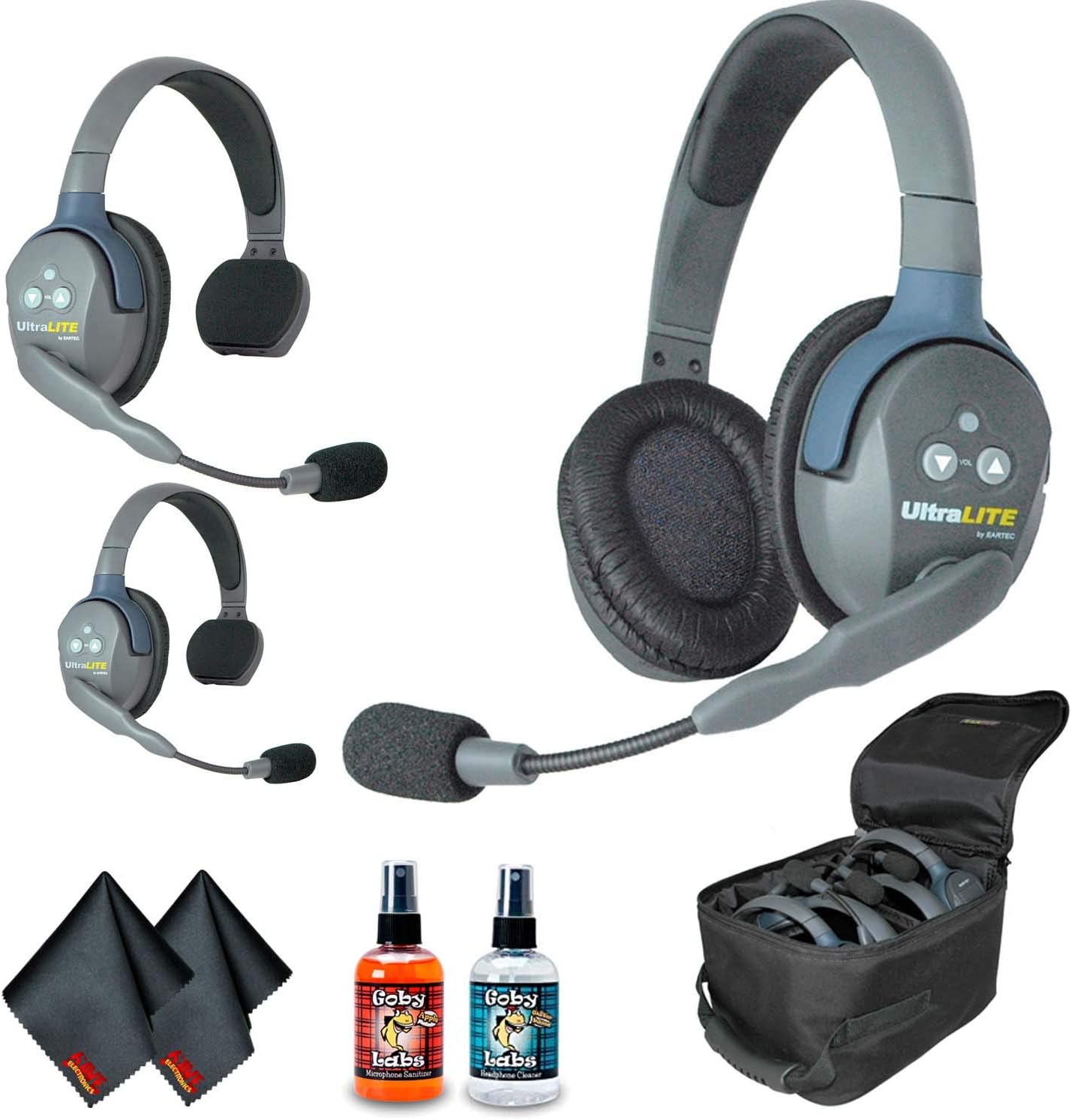 3-Person Headset System with Headphone and Microphone Cleaning Kit K950