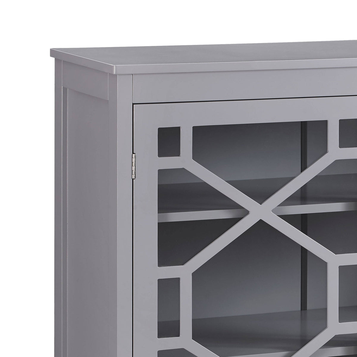 Gray Two Door Wooden Cabinet with Three Storage Compartments C5894