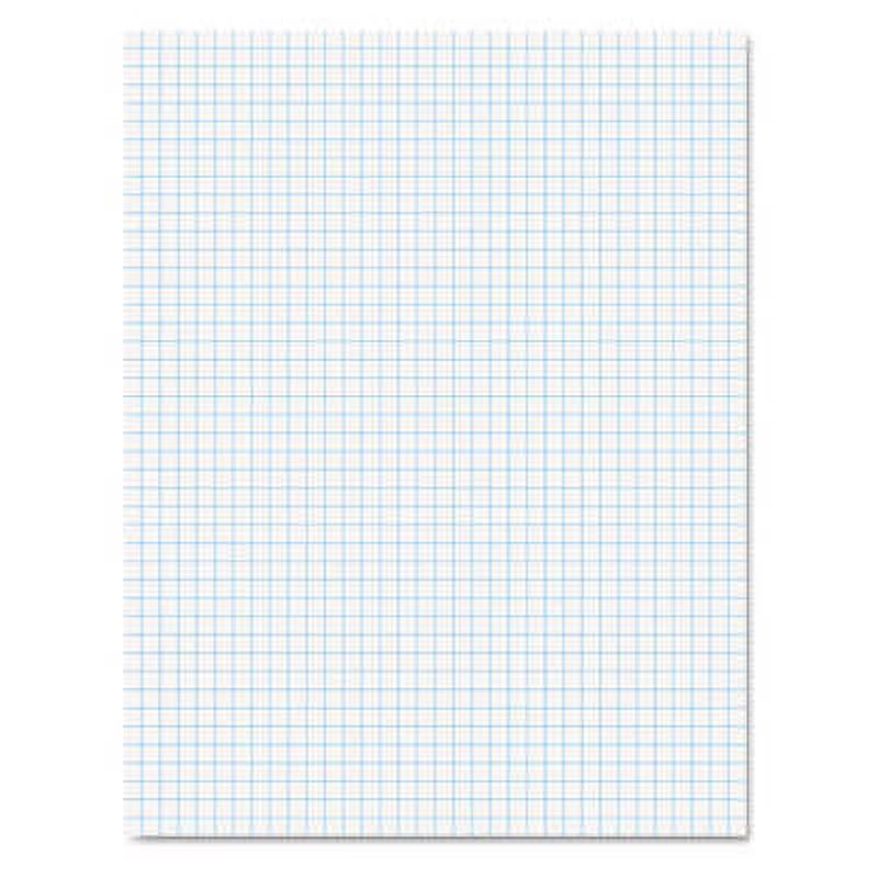 2PK Quadrille Pads, 4 Squares/Inch, 8 1/2 x 11, White, 50 Sheets P3956