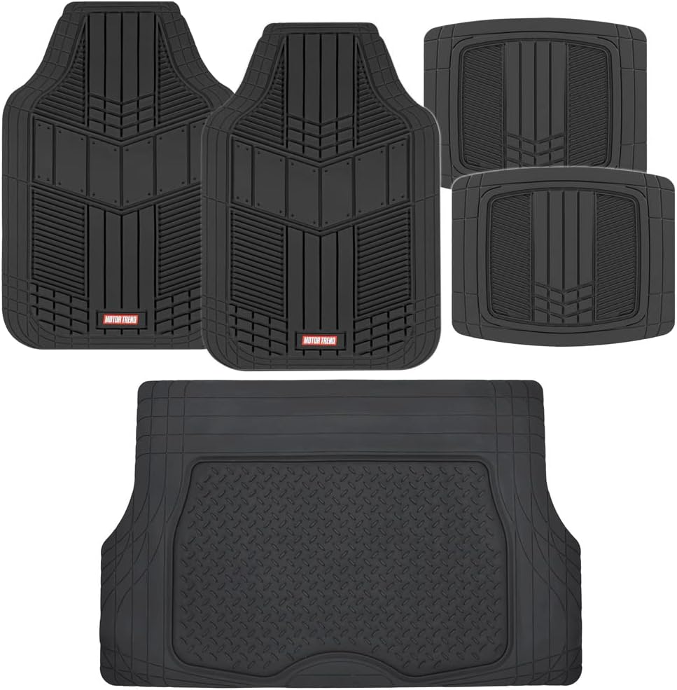 Gray Rubber Auto Floor Mats with Cargo Trunk Liner Q89536