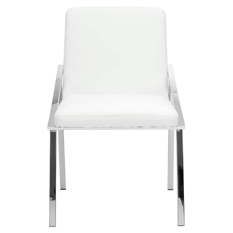 White/Polished Stainless Dining Chair Z55296