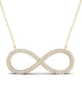 10K Yellow Gold Diamond Infinity Loop Necklace P98812