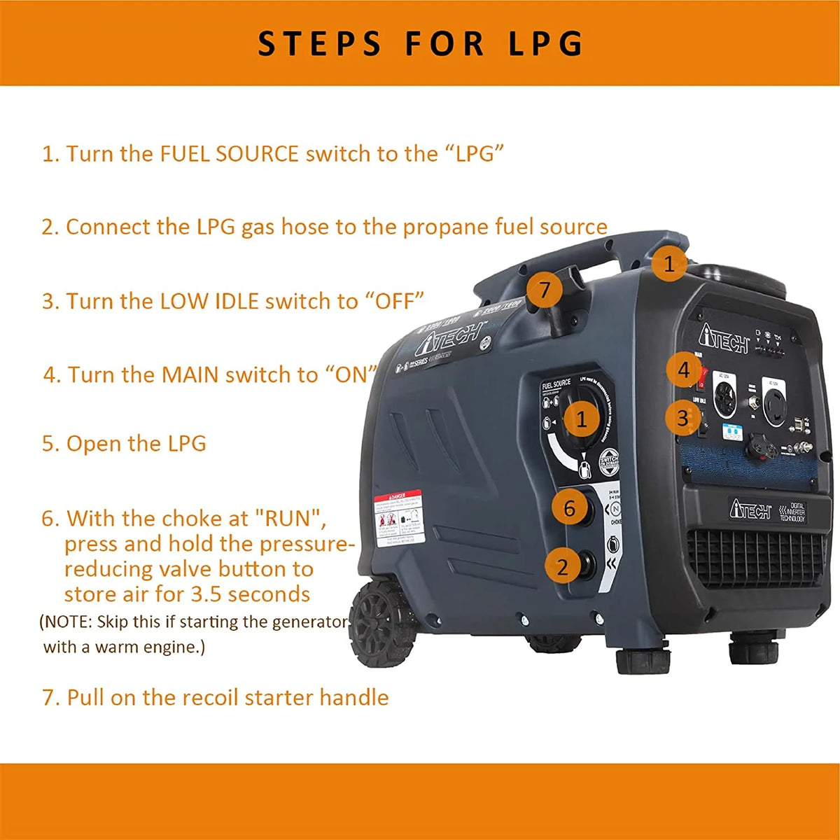 2300-Watt Dual Fuel Portable Inverter Generator O89235