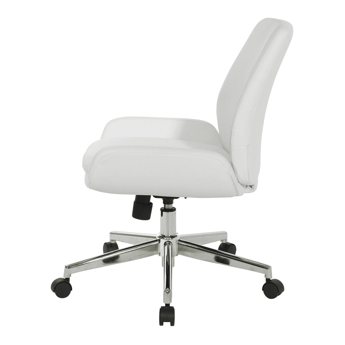 White Faux Leather Chair with Chrome Finish Base E9333
