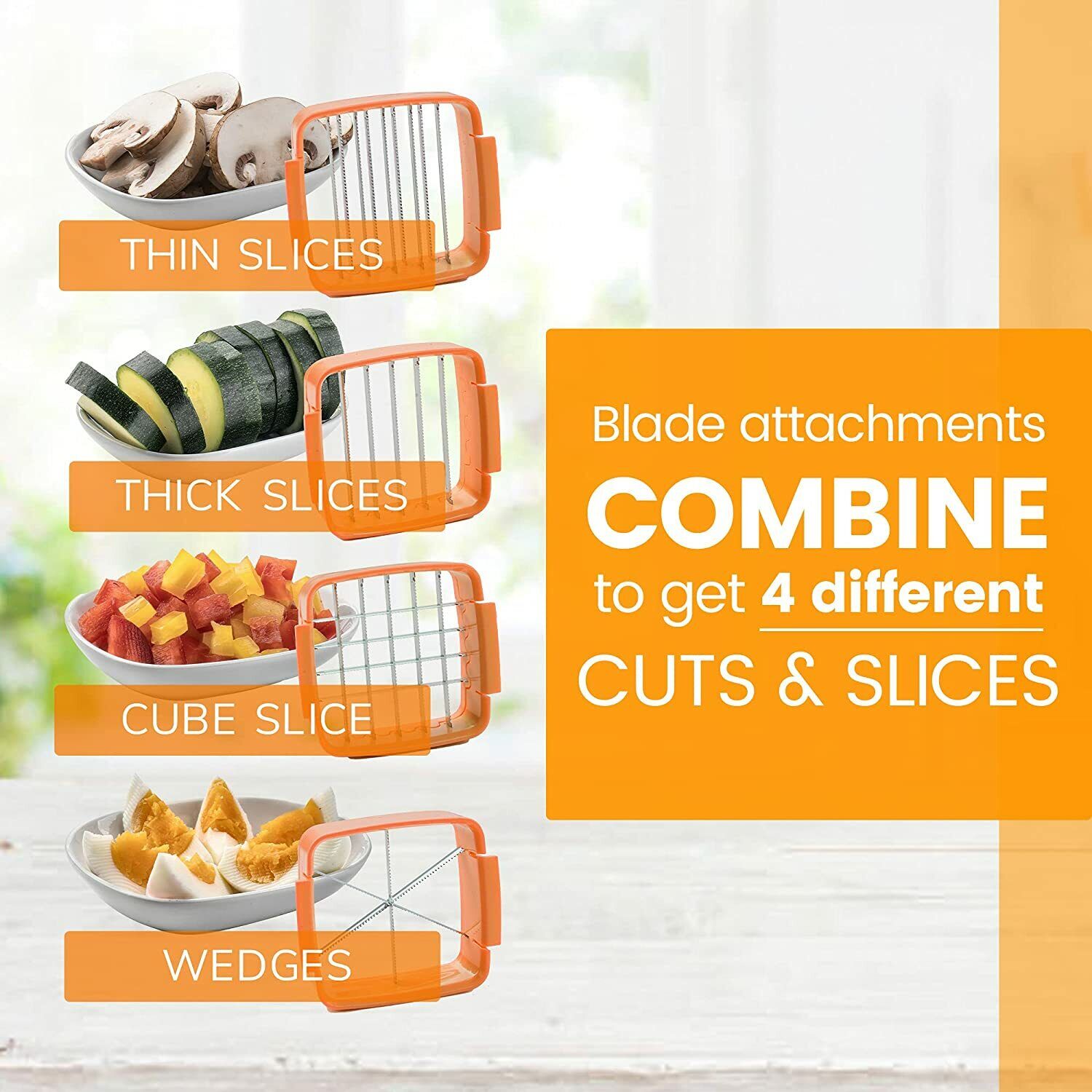 Food Vegetable Chopper Dicer with Stainless Steel Blades & Container B493889