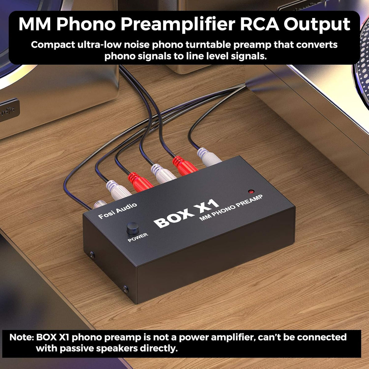 Phono Preamp with 3.5MM Headphone and RCA Output, DC 12V Power Supply, Pack of 2 W13746