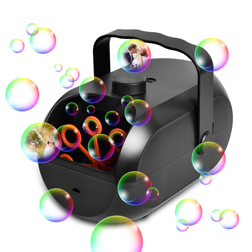 Bubble Machine with 2 Speeds and 6 Bubble Wands T769