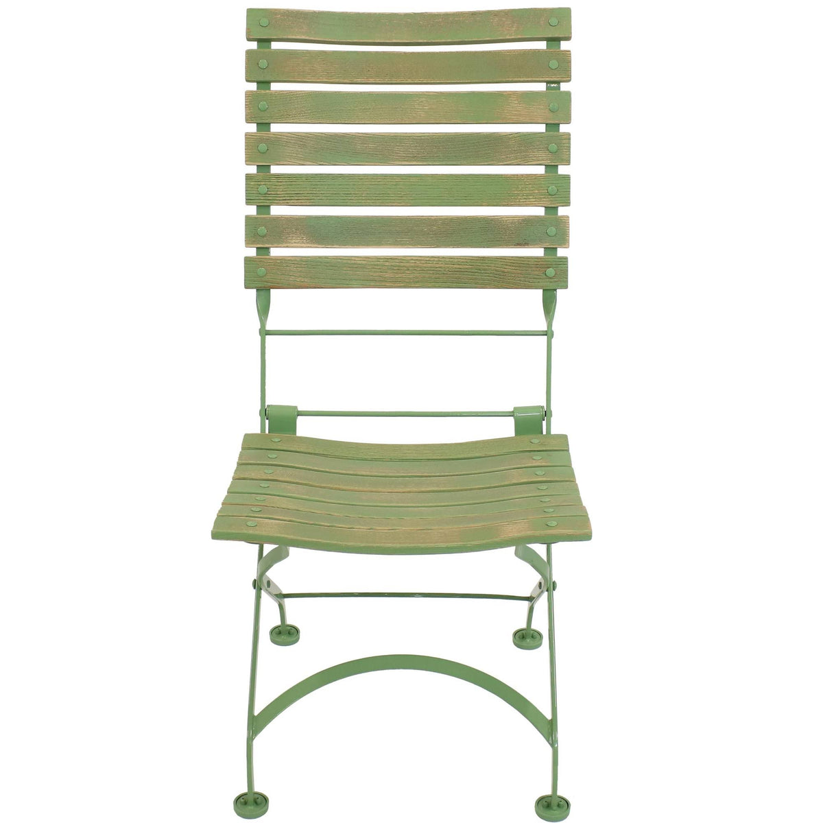 Green Folding Chestnut Wooden Chair Set of 4 V484