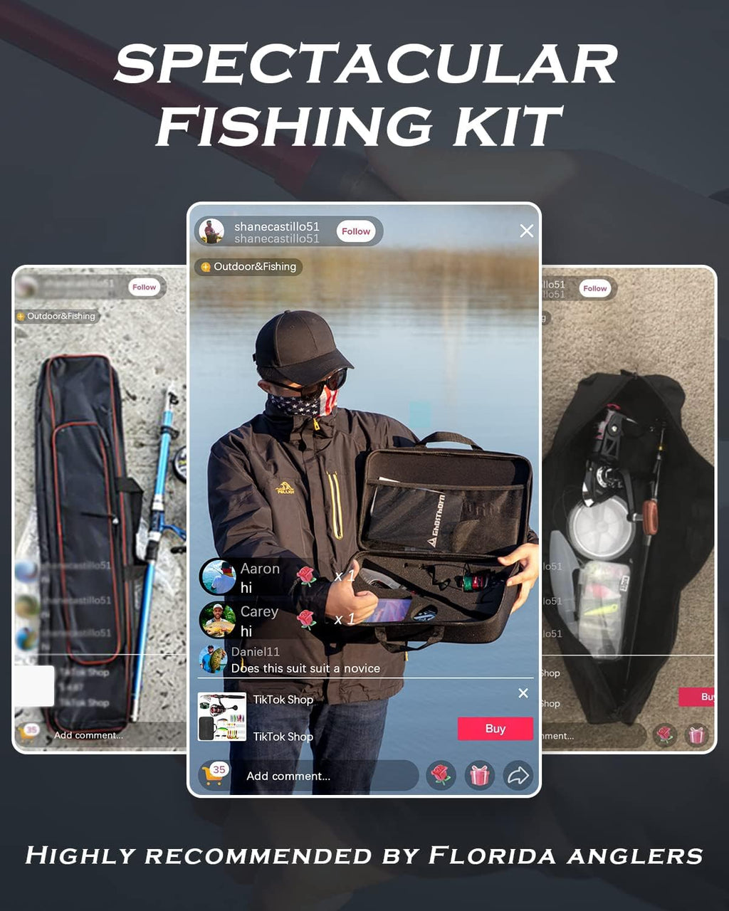 Telescopic Fishing Rod and Reel Combo with Carrier Case Bag S22141