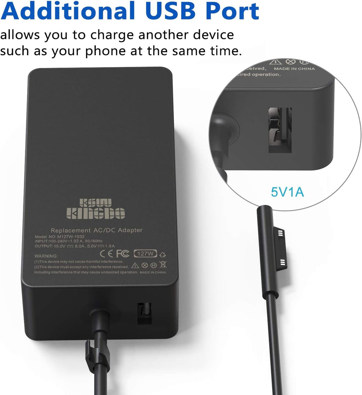 127W 15V 8A Power Adapter with Carrying Case Pack of 2 M8012
