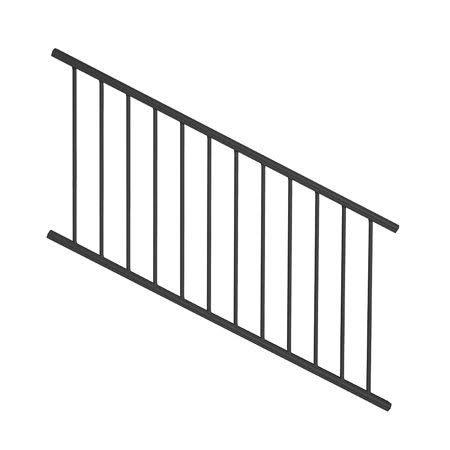 42 in. Satin Black Stair Rail Kit U168